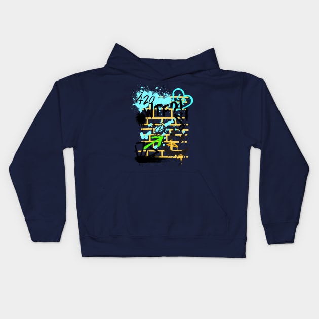 Graffiti Character on the wall Active Kids Hoodie by Vinthiwa